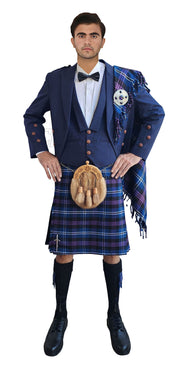 Navy Prince Charlie Kilt Outfit With Heritage Of Scotland Tartan Kilt