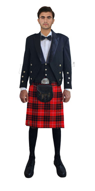 Prince Charlie Kilt Outfit With Munro Black And Red Tartan Kilt