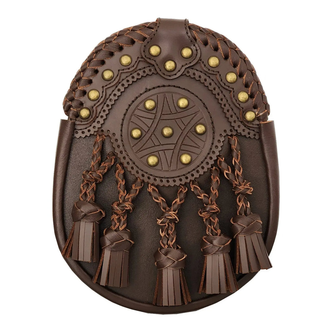 Sporran In Pelliccia Di Coniglio Bianco Scozzese Con 3 Nappe Bianche - Foto 4